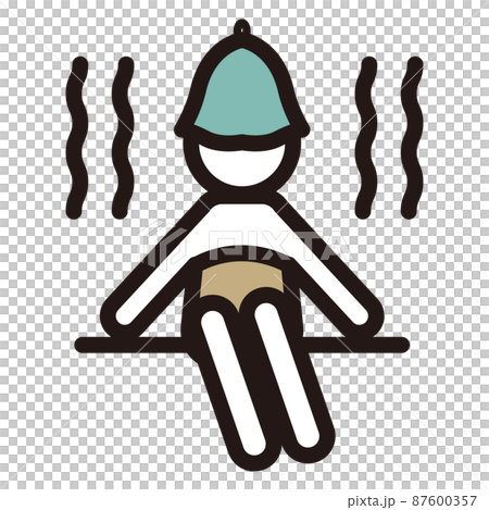 Woman sitting in the sauna_color icon 87600357