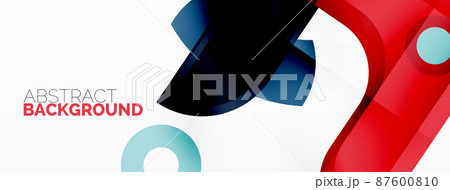 Minimalist geometric abstract background. Lines, circles with shadow effects composition wallpaper design Minimalist geometric abstract background. Lines, circles with shadow effects composition wallpaper design 87600810