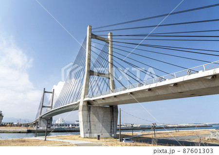 青空と松川浦大橋 福島県相馬市 青空と松川浦大橋 福島県相馬市 87601303