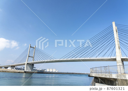 青空と松川浦大橋 福島県相馬市 青空と松川浦大橋 福島県相馬市 87601321
