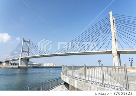 青空と松川浦大橋 福島県相馬市 青空と松川浦大橋 福島県相馬市 87601322