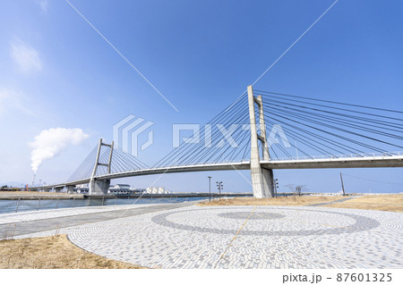 青空と松川浦大橋 福島県相馬市 青空と松川浦大橋 福島県相馬市 87601325