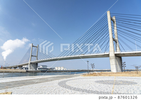 青空と松川浦大橋 福島県相馬市 青空と松川浦大橋 福島県相馬市 87601326