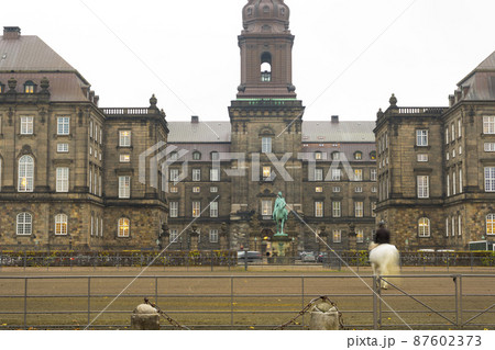 Christiansborg Palace in winter time in Copenhagen, Denmark. 87602373