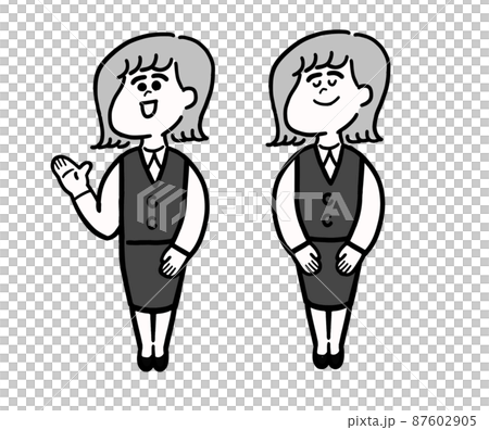 A woman who guides you in uniform 87602905