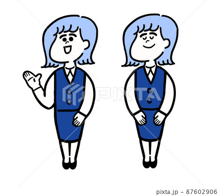 制服姿でご案内する女性 87602906
