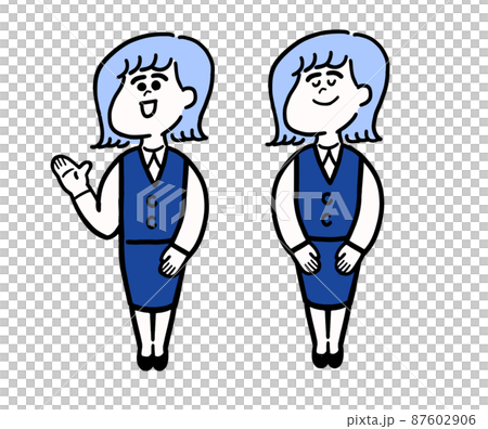 制服姿でご案内する女性 87602906