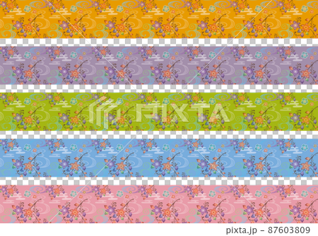 紅型デザインのオビ(カラーバリエーション) 紅型デザインのオビ(カラーバリエーション) 87603809