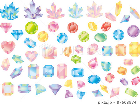 虹色の宝石セットのイラスト素材 [87603974] - PIXTA
