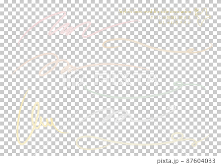 タイトル装飾に使えるおしゃれな水彩タッチラインセット 87604033
