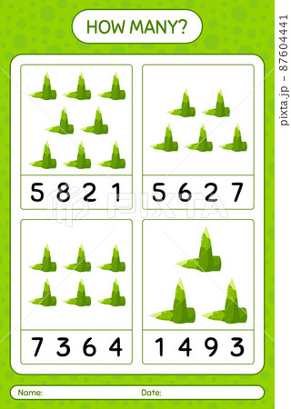 How many counting game with bamboo shoot. worksheet for preschool kids, kids activity sheet, printable worksheet How many counting game with bamboo shoot. worksheet for preschool kids, kids activity sheet, printable worksheet 87604441