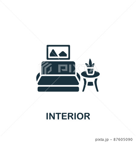 Interior icon. Monochrome simple Interior icon for templates, web design and infographics Interior icon. Monochrome simple Interior icon for templates, web design and infographics 87605090