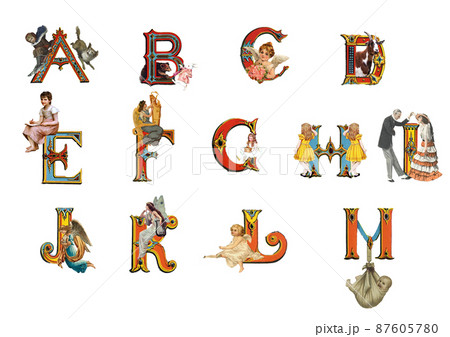 アルファベット　コラージュ 87605780