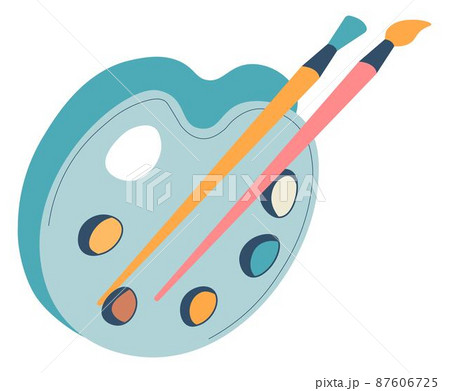 Artist palette for mixing colors, drawing hobby 87606725