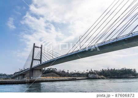 青空と松川浦大橋 福島県相馬市 青空と松川浦大橋 福島県相馬市 87606872