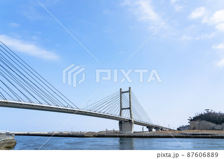 青空と松川浦大橋 福島県相馬市 青空と松川浦大橋 福島県相馬市 87606889