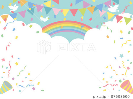 パーティー背景フレーム ブルー パーティー背景フレーム ブルー 87608600