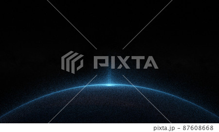 Glowing sphere with a map of the world from particles 87608668