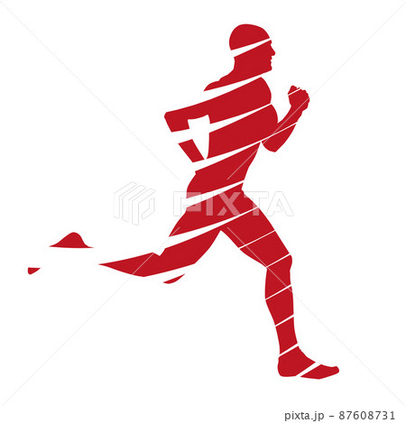 Abstract red runner silhouette Abstract red runner silhouette 87608731