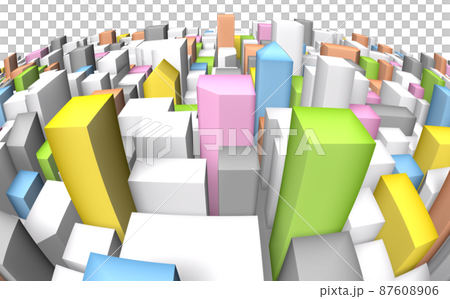 3D image of abstract cityscape (fisheye lens) 3D image of abstract cityscape (fisheye lens) 87608906