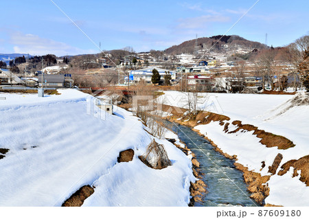 中野市豊田支所周辺を望む(長野県中野市)【2022.3】 87609180