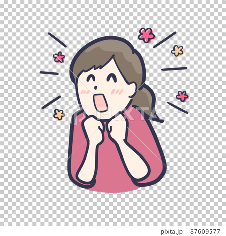 Illustration of an excited woman 87609577