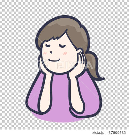 にんまりする女性のイラスト にんまりする女性のイラスト 87609583