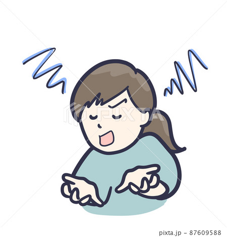 激しめに自己主張をする女性のイラスト 激しめに自己主張をする女性のイラスト 87609588