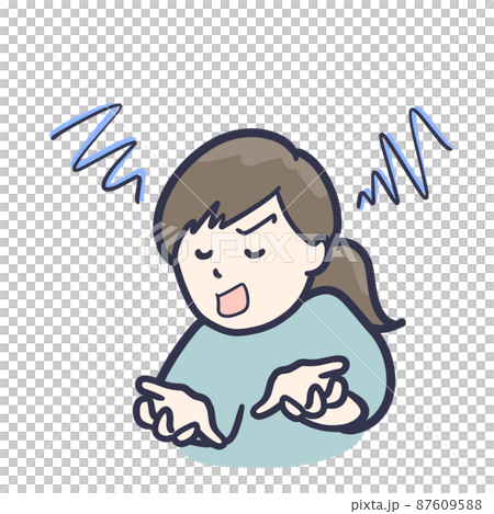 Illustration of a woman who makes a fierce self-assertion Illustration of a woman who makes a fierce self-assertion 87609588