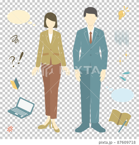 一組重新學習以提高技能的男女成人學生 87609718