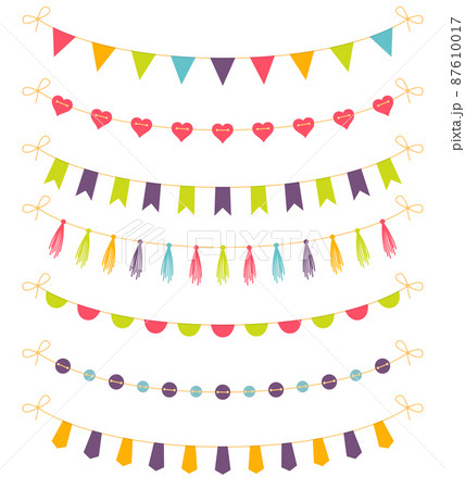 Set of colorful garlands, vector illustration Set of colorful garlands, vector illustration 87610017