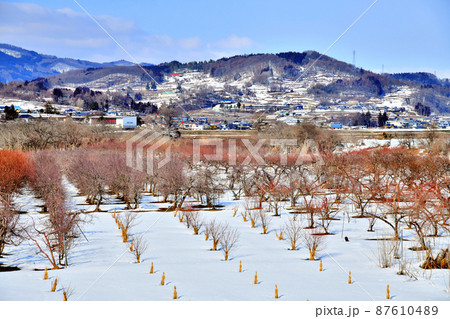 上今井より中野市豊田支所方面を望む(長野県中野市)【2022.3】 87610489