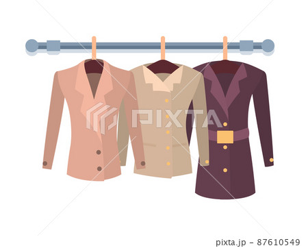 Set of Women Jacket Outer Garment Vector New Items Set of Women Jacket Outer Garment Vector New Items 87610549