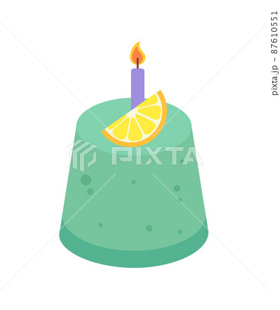 Birthday Cake with Candle Vector Illustration Birthday Cake with Candle Vector Illustration 87610551