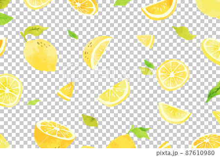 Fresh and beautiful watercolor lemon background illustration 87610980