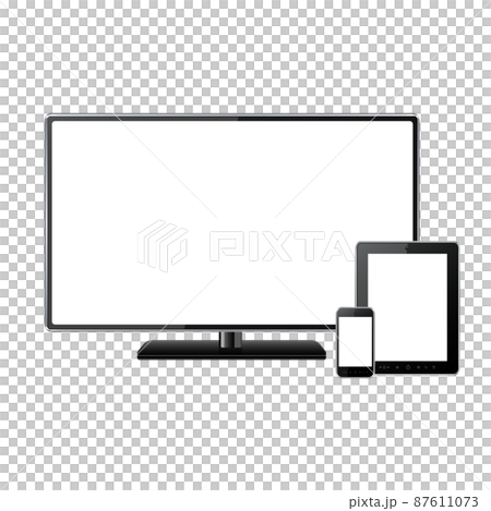 Tv, smartphone, and tablet gadget set illustration isolated on white background 87611073