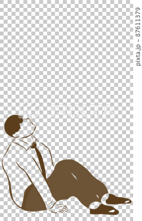 Depressed person (illustration of the whole body of a businessman) Depressed person (illustration of the whole body of a businessman) 87611379
