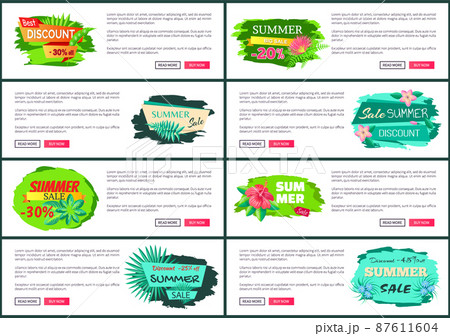 Big Bundle Summer Sale Flyer Set with Push Buttons 87611604