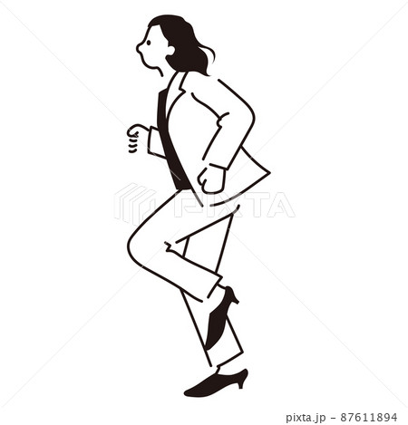 イラストベクター スーツを着た女性 全身 走る イラストベクター スーツを着た女性 全身 走る 87611894