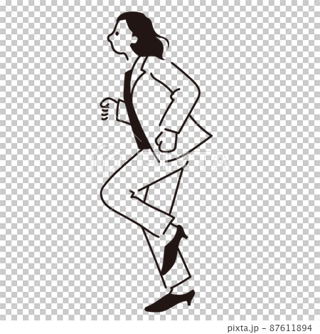 イラストベクター スーツを着た女性 全身 走る イラストベクター スーツを着た女性 全身 走る 87611894