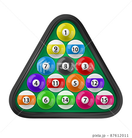 Billard balls triangle equipment Royalty Free Vector Image