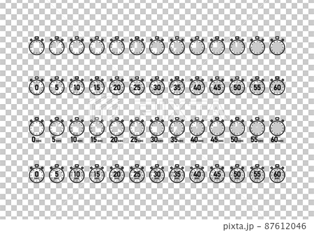 5秒刻みのストップウォッチのベクターイラストアイコンセット 87612046