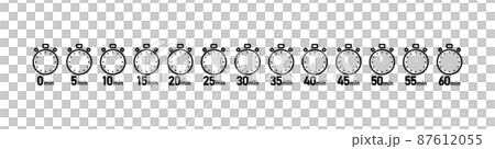 5分刻みのタイマー時計のベクターイラストアイコンセット 87612055