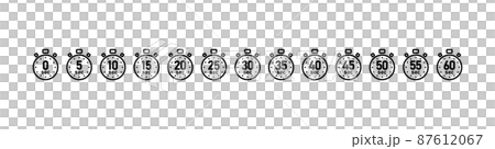 5秒刻みのストップウォッチのベクターイラストアイコンセット 87612067