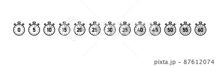 数字入りのストップウォッチのベクターイラストアイコンセット 数字入りのストップウォッチのベクターイラストアイコンセット 87612074