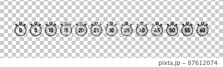 数字入りのストップウォッチのベクターイラストアイコンセット 数字入りのストップウォッチのベクターイラストアイコンセット 87612074