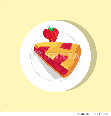 Sweet Pie with Cute Strawberry Vector Illustration Sweet Pie with Cute Strawberry Vector Illustration 87612860