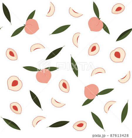 Peach pattern white background Peach pattern white background 87613428