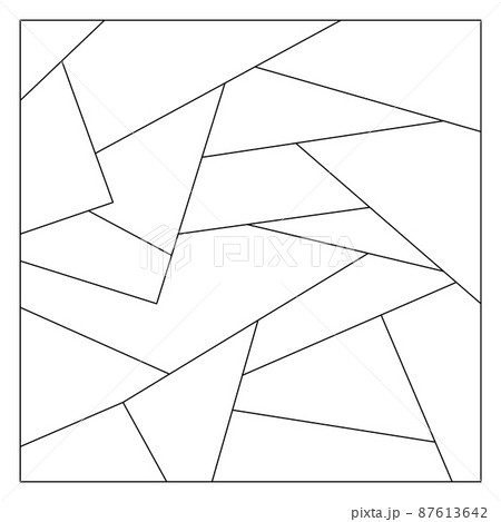 Unusual Abstract Blank Jigsaw Puzzle. Simple line art style for printing and web. Geometric triangle style. Stock linear illustration 87613642