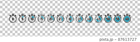 Stopwatch vector illustration icon set 87613727